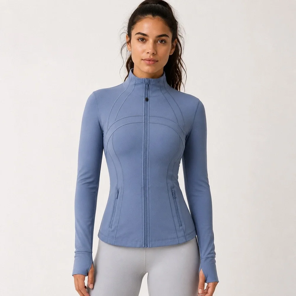 Lululemon Define Jacket Nulu Washed Denim Blue Size 4